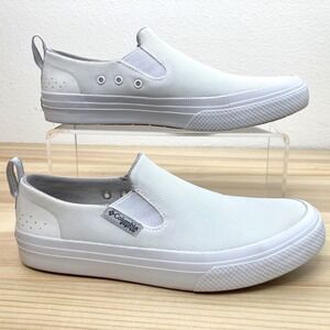 Columbia PFG Shoes Women 7 White Slip On Fishing Boat Water Beach Sneaker Flats